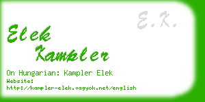 elek kampler business card